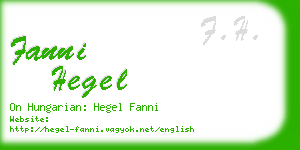 fanni hegel business card